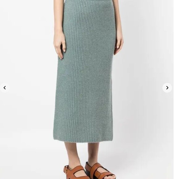 Vince ribbed-knit straight skirt (light green, large) - Picture 5 of 16